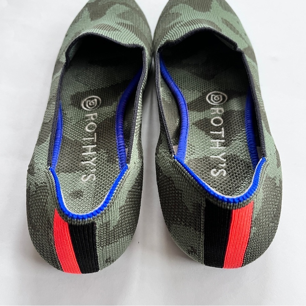 Rothy's The Loafer Green Camouflage Women’s Flats Shoes Size 7.5 - Picture 8 of 16